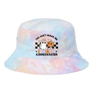 You Cant Scare Me I Teach Kindergarten Retro Halloween Ghost Tie Dye Newport Bucket Hat