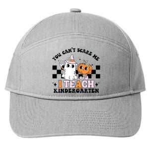 You Cant Scare Me I Teach Kindergarten Retro Halloween Ghost 7-Panel Snapback Hat