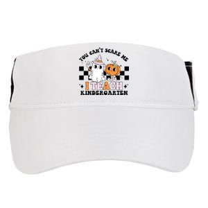 You Cant Scare Me I Teach Kindergarten Retro Halloween Ghost Adult Drive Performance Visor