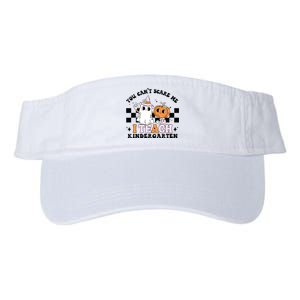 You Cant Scare Me I Teach Kindergarten Retro Halloween Ghost Valucap Bio-Washed Visor