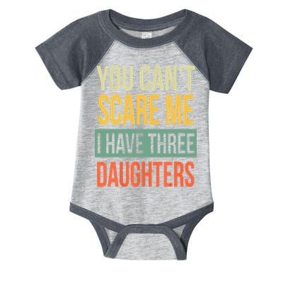 You Cant Scare Me I Have Three Daughters Fathers Day Infant Baby Jersey Bodysuit
