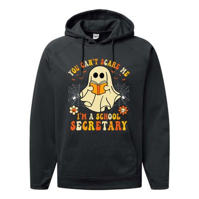 You CanT Scare Me IM A School Secretary Halloween Candy Performance Fleece Hoodie