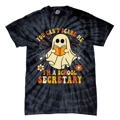 You CanT Scare Me IM A School Secretary Halloween Candy Tie-Dye T-Shirt