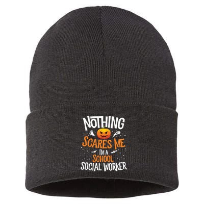 You Cannot Scare Me Im A Middle School Social Worker Sustainable Knit Beanie