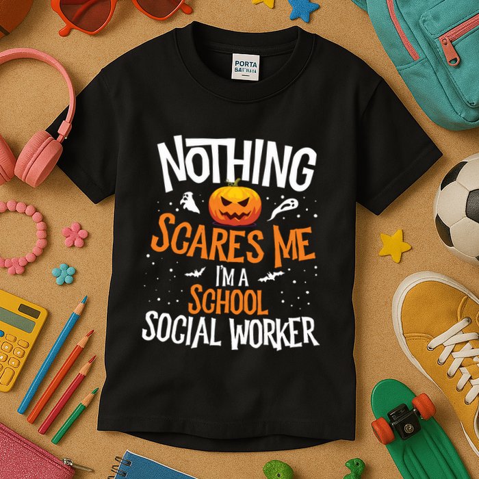You Cannot Scare Me Im A Middle School Social Worker Kids T-Shirt