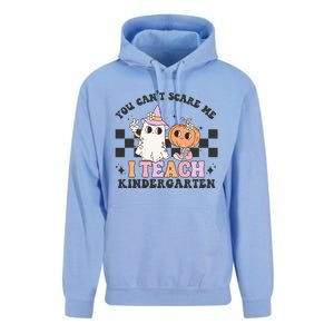 You Cant Scare Me I Teach Kindergarten Retro Halloween Ghost Unisex Surf Hoodie