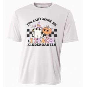 You Cant Scare Me I Teach Kindergarten Retro Halloween Ghost Cooling Performance Crew T-Shirt