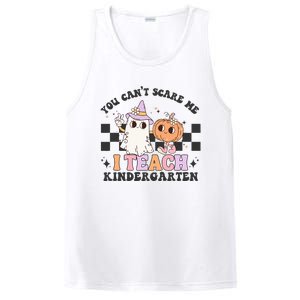 You Cant Scare Me I Teach Kindergarten Retro Halloween Ghost PosiCharge Competitor Tank