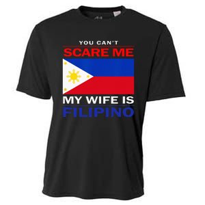 You Cant Scare Me My Wife Is Filipino Funny Husbands Cooling Performance Crew T-Shirt