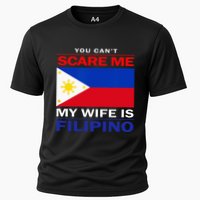 You Cant Scare Me My Wife Is Filipino Funny Husbands Cooling Performance Crew T-Shirt