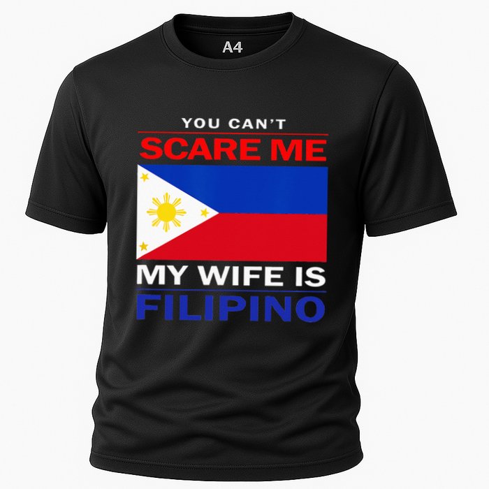 You Cant Scare Me My Wife Is Filipino Funny Husbands Cooling Performance Crew T-Shirt