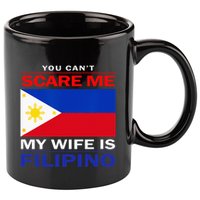 You Cant Scare Me My Wife Is Filipino Funny Husbands 11oz C Handle Ceramic Mug