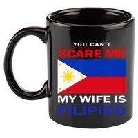 You Cant Scare Me My Wife Is Filipino Funny Husbands 11oz C Handle Ceramic Mug