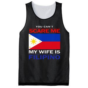 You Cant Scare Me My Wife Is Filipino Funny Husbands Mesh Reversible Basketball Jersey Tank