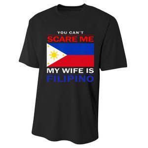 You Cant Scare Me My Wife Is Filipino Funny Husbands Performance Sprint T-Shirt