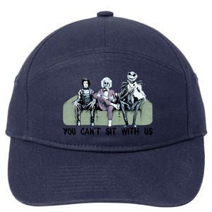 You Cant Sit With Us Halloween Beetle Juice Scissorhands Jack Skellington 7-Panel Snapback Hat