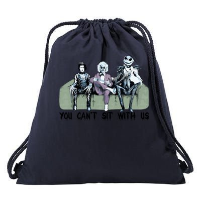 You Cant Sit With Us Halloween Beetle Juice Scissorhands Jack Skellington Drawstring Bag