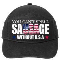 You Can't Spell Sausage Without USA Funny 7-Panel Snapback Hat