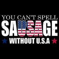 You Can't Spell Sausage Without USA Funny 7-Panel Snapback Hat