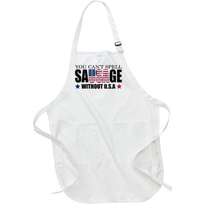 You Can't Spell Sausage Without USA Funny Full-Length Apron With Pockets