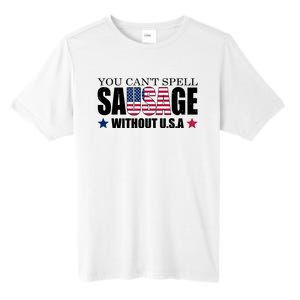 You Can't Spell Sausage Without USA Funny Tall Fusion ChromaSoft Performance T-Shirt