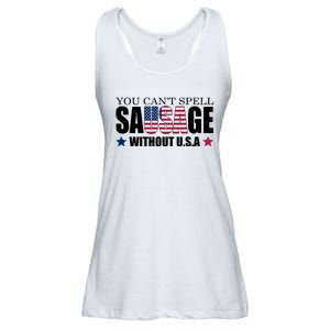 You Can't Spell Sausage Without USA Funny Ladies Essential Flowy Tank