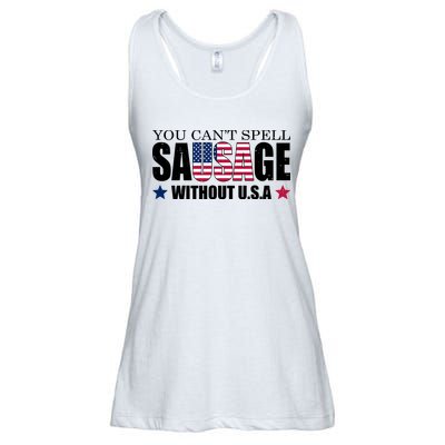 You Can't Spell Sausage Without USA Funny Ladies Essential Flowy Tank