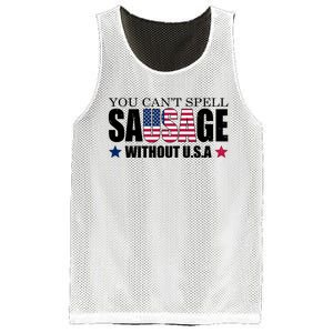 You Can't Spell Sausage Without USA Funny Mesh Reversible Basketball Jersey Tank