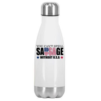 You Can't Spell Sausage Without USA Funny Stainless Steel Insulated Water Bottle