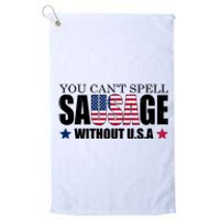 You Can't Spell Sausage Without USA Funny Platinum Collection Golf Towel