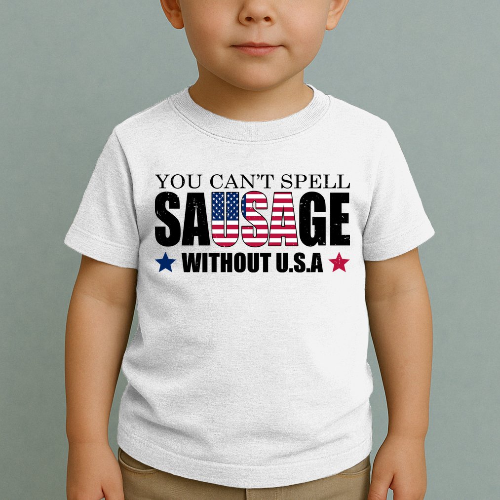 You Can't Spell Sausage Without USA Funny Toddler T-Shirt
