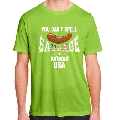 You Cant Spell Sausage Without Usa Funny Bbq Holiday Design Great Gift Adult ChromaSoft Performance T-Shirt