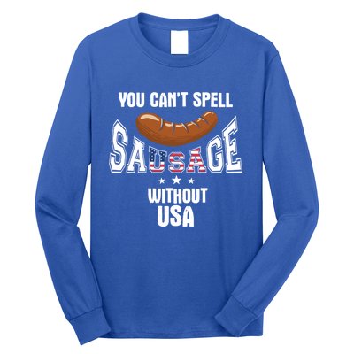 You Cant Spell Sausage Without Usa Funny Bbq Holiday Design Great Gift Long Sleeve Shirt