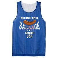 You Cant Spell Sausage Without Usa Funny Bbq Holiday Design Great Gift Mesh Reversible Basketball Jersey Tank