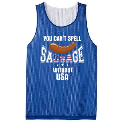 You Cant Spell Sausage Without Usa Funny Bbq Holiday Design Great Gift Mesh Reversible Basketball Jersey Tank