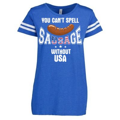 You Cant Spell Sausage Without Usa Funny Bbq Holiday Design Great Gift Enza Ladies Jersey Football T-Shirt