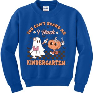 You CanT Scare Me I Teach Kindergarten Halloween Teacher Gift Kids Sweatshirt