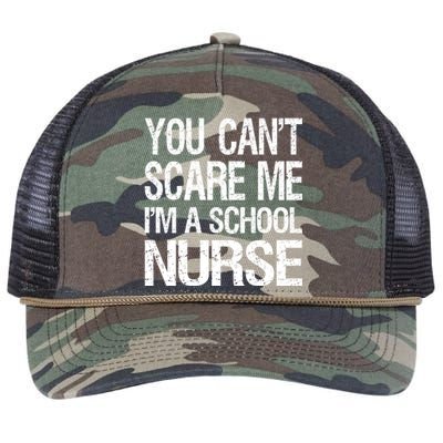 You Cant Scare Me I Am A School Nurse Funny Future Nurse Funny Gift Retro Rope Trucker Hat Cap