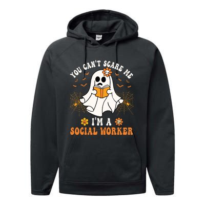 You Cant Scare Me Im A School Social Worker Halloween Performance Fleece Hoodie