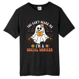 You Cant Scare Me Im A School Social Worker Halloween Tall Fusion ChromaSoft Performance T-Shirt