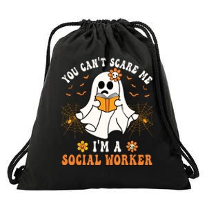 You Cant Scare Me Im A School Social Worker Halloween Drawstring Bag