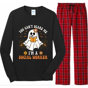 You Cant Scare Me Im A School Social Worker Halloween Long Sleeve Pajama Set