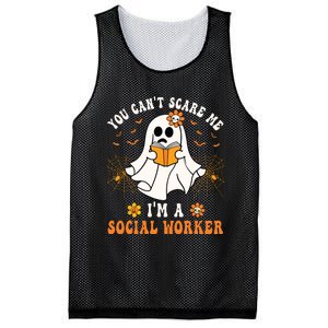 You Cant Scare Me Im A School Social Worker Halloween Mesh Reversible Basketball Jersey Tank