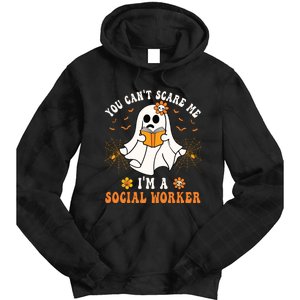 You Cant Scare Me Im A School Social Worker Halloween Tie Dye Hoodie