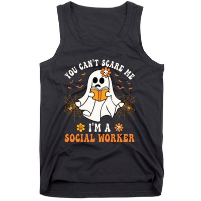 You Cant Scare Me Im A School Social Worker Halloween Tank Top