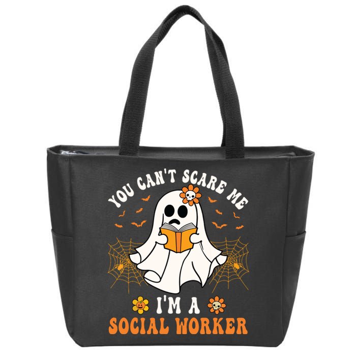 You Cant Scare Me Im A School Social Worker Halloween Zip Tote Bag