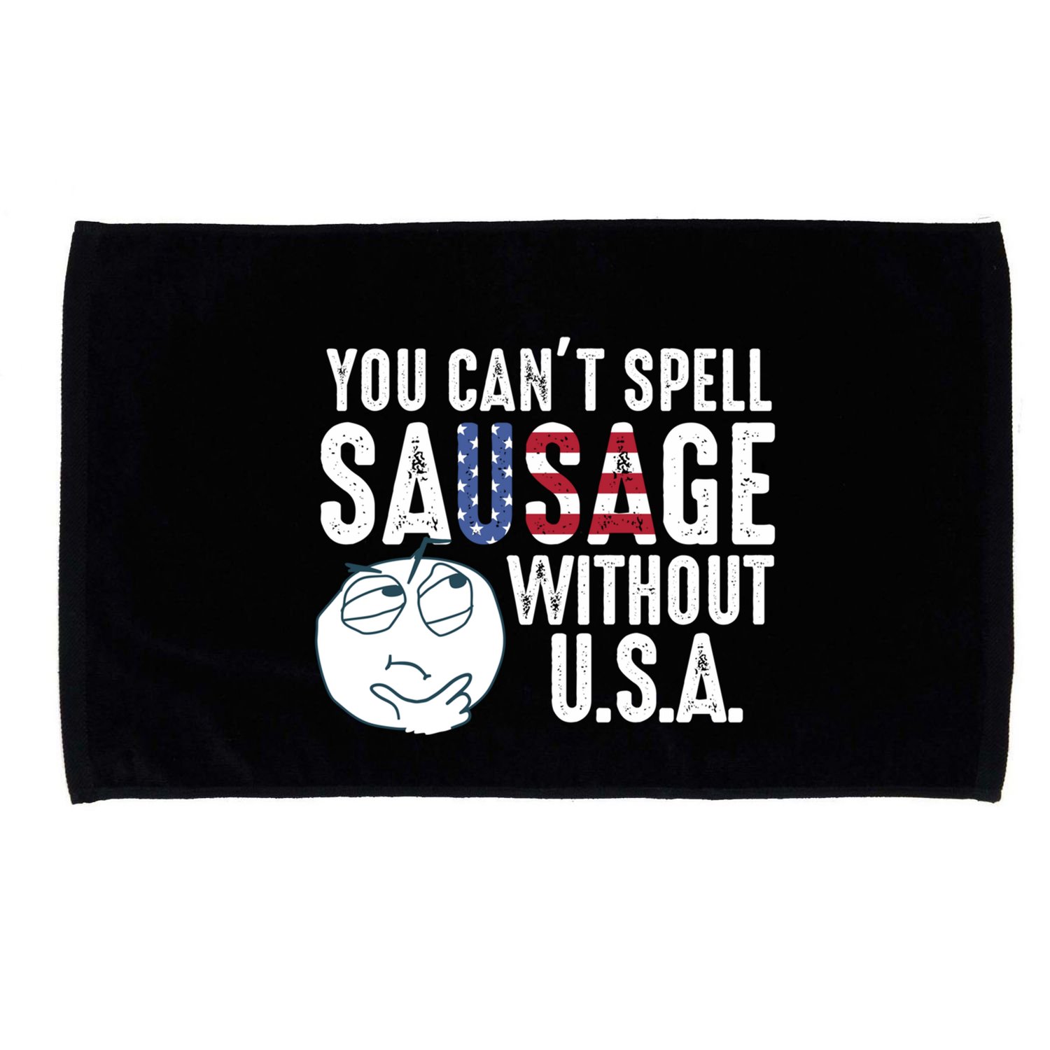 You Cant Spell Sausage Without Usa Funny Facts Humor Gift Microfiber Hand Towel