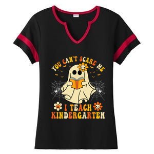 You CanT Scare Me I Teach Kindergarten Halloween Teacher Funny Gift Ladies Halftime Notch Neck Tee