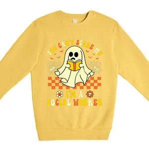 You Cant Scare Me Im A School Social Worker Halloween Premium Crewneck Sweatshirt