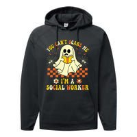 You Cant Scare Me Im A School Social Worker Halloween Performance Fleece Hoodie